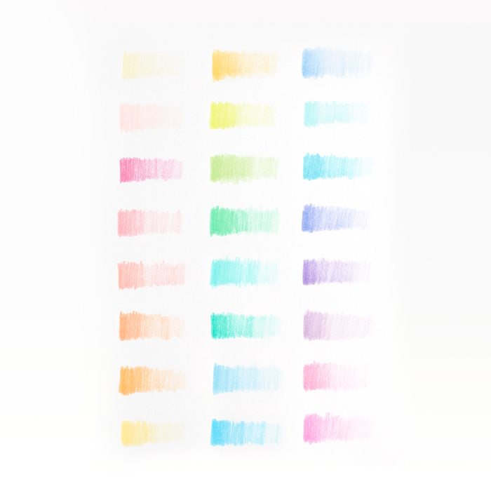 OOLY Pastel Hues colored pencils set of 24 color swatch
