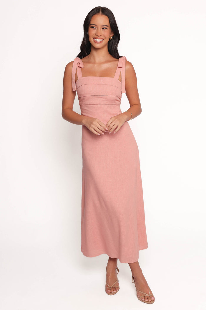 Petal and Pup USA DRESSES Patterson Tie Shoulder Midi Dress - Blush