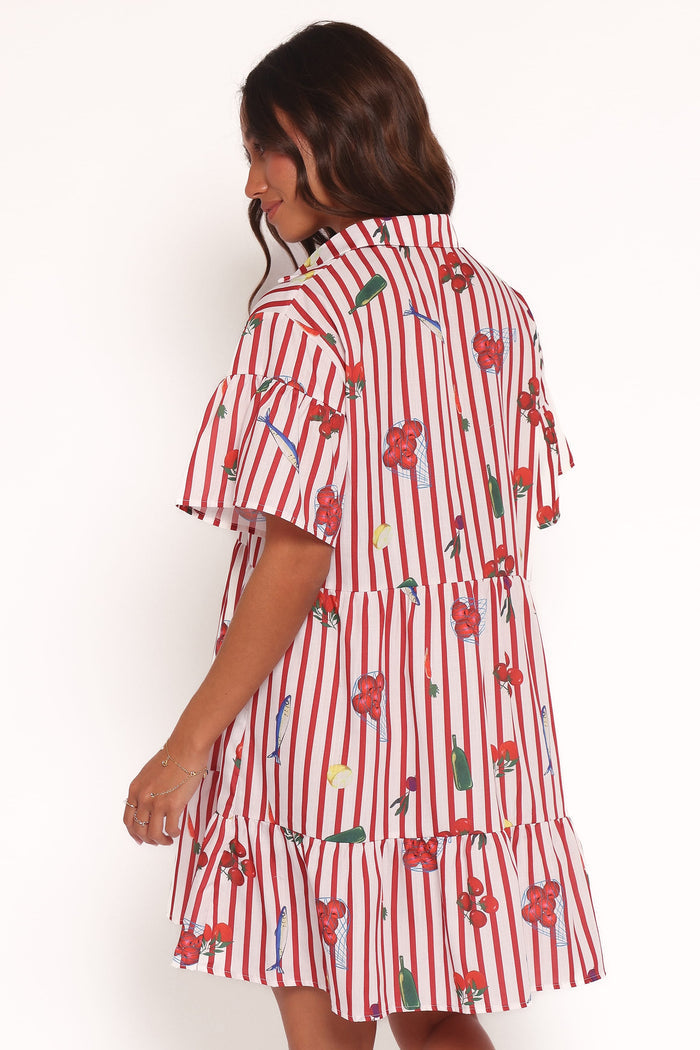 Petal and Pup USA DRESSES Peachy Mini Dress - Red Picnic Stripe