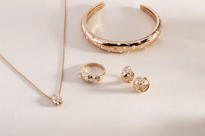 Pearl and Crystal Cuff Bracelet