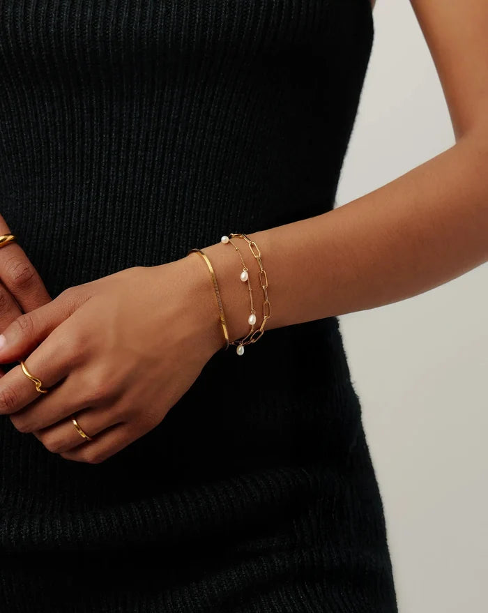 Pearl Baya Baroque Chain Bracelet | 18k Gold Vermeil/Pearl Bracelets Missoma
