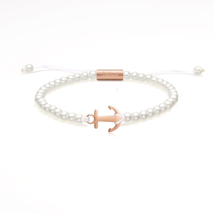 Pearl Rose Anchor Bracelet