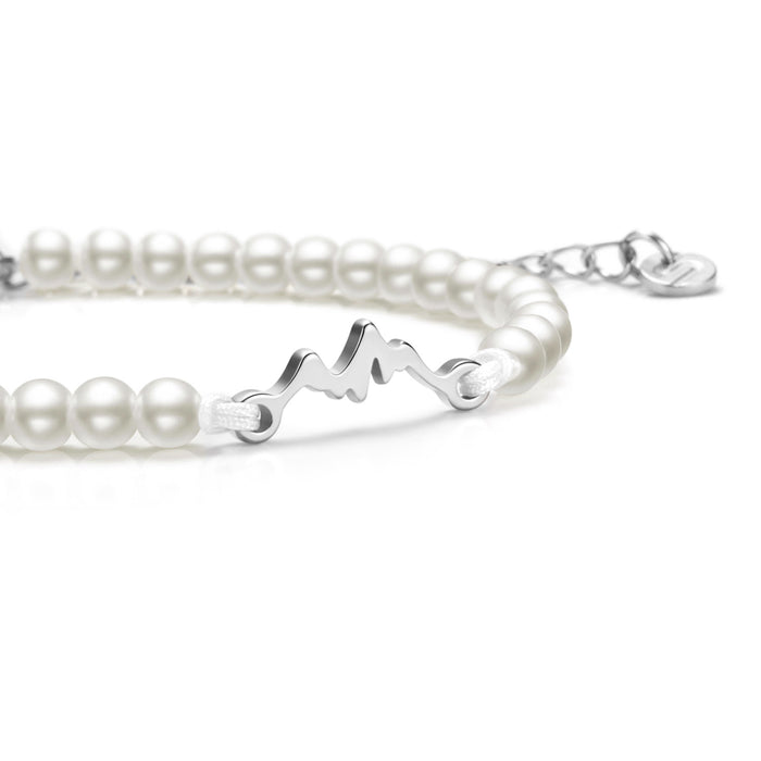 Pearl Silver Mountain Chain Bracelet