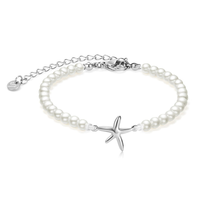 Pearl Silver Seastar Chain Bracelet