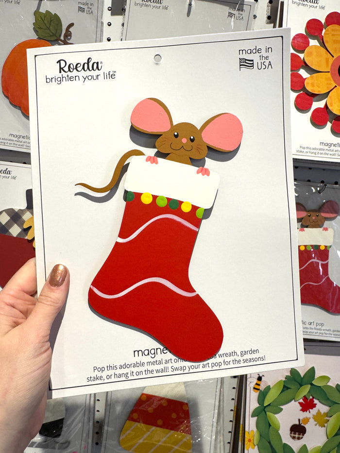 Peek-a-boo Mouse Stocking Magnetic Art Pop