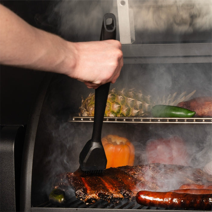 The basting brush is perfect for marinating your cuts on the grill.