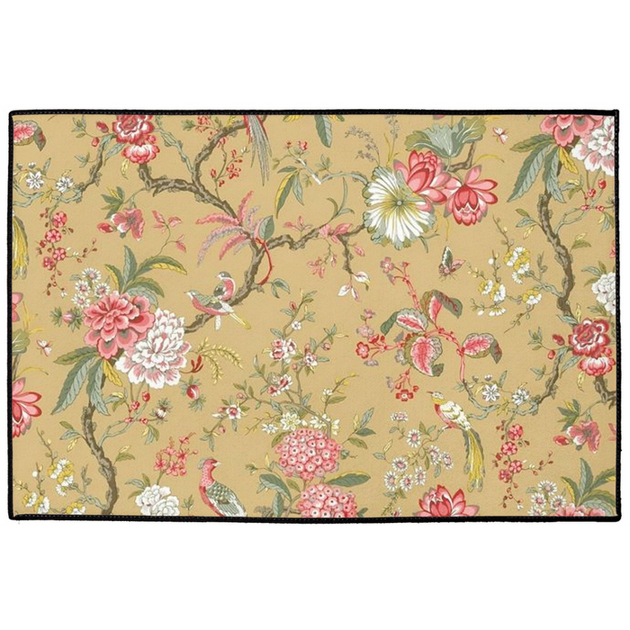 Pemberley Chintz Indoor/Outdoor Floor Beige Green Pink Floral