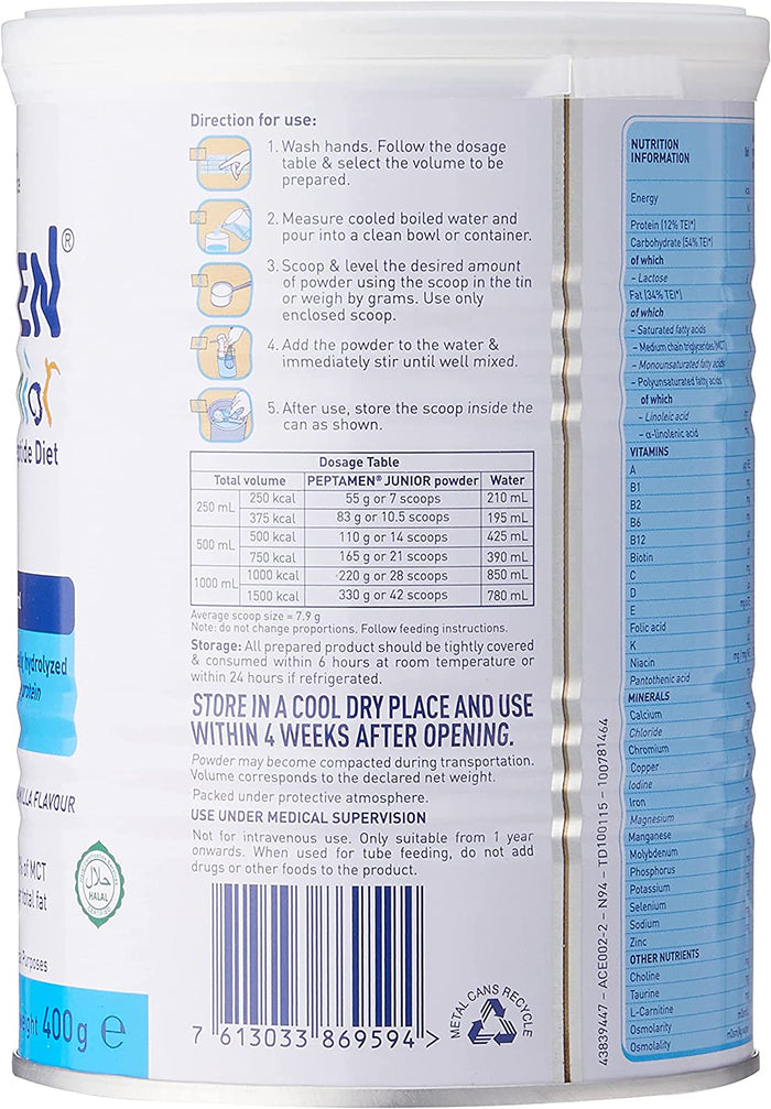 PEPTAMEN  MILK POWDER-JUNIOR 400GM (CAN DENTED)