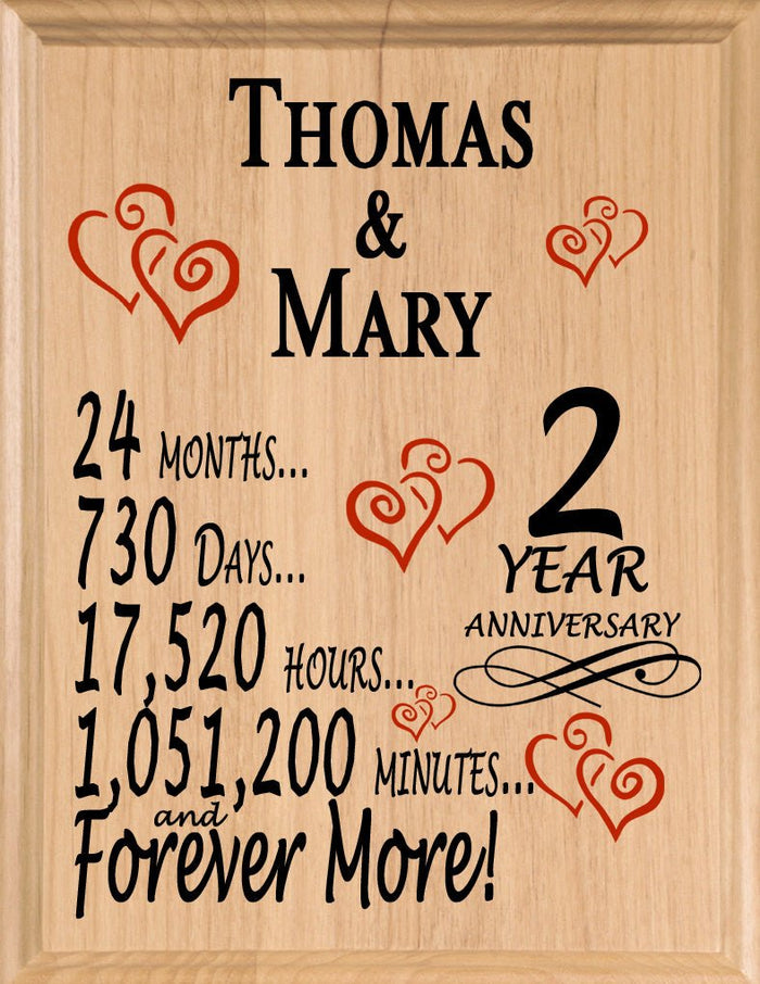 Personalized Anniversary Gift By Year Sign Custom Name & Year Gift For Couples Select Your Anniversary Year! - Broad Bay Personalized Gifts Shipped Fast