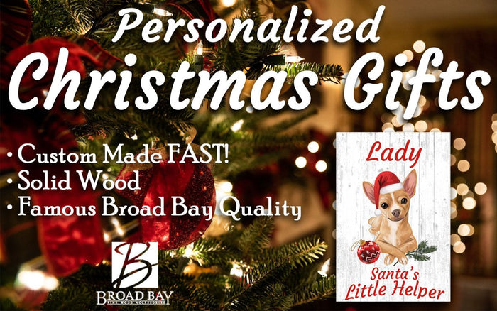 CUSTOMIZED Chihuahua Christmas Decoration - 16.5" x 10.5" - Broad Bay Personalized Gifts Shipped Fast