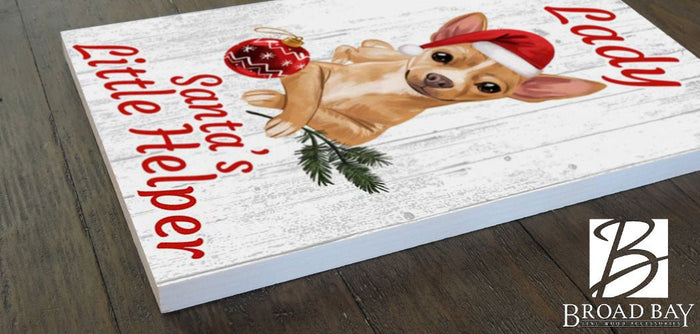CUSTOMIZED Chihuahua Christmas Decoration - 16.5" x 10.5" - Broad Bay Personalized Gifts Shipped Fast