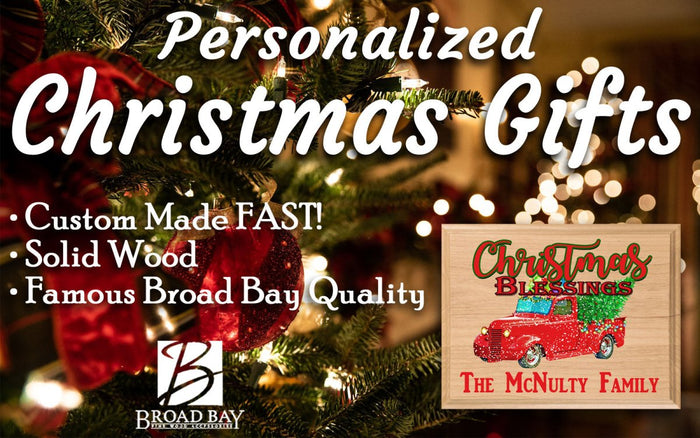Christmas Red Truck Decoration PERSONALIZED Family Name - Broad Bay Personalized Gifts Shipped Fast