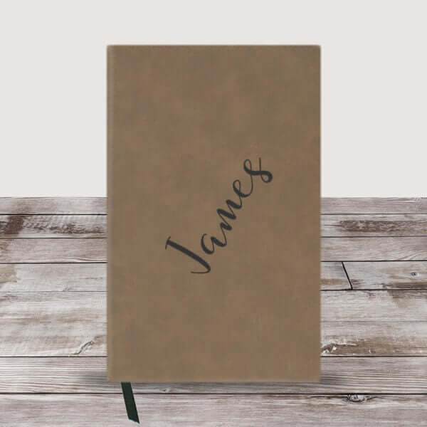 Personalized Diagonal Name Leather Journal