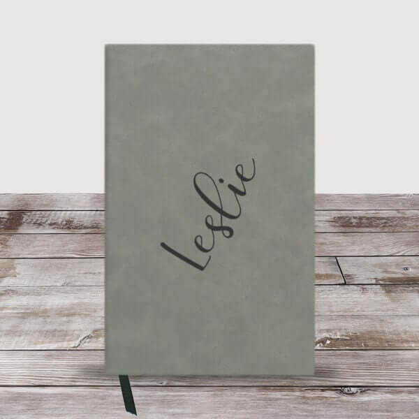 Personalized Diagonal Name Leather Journal
