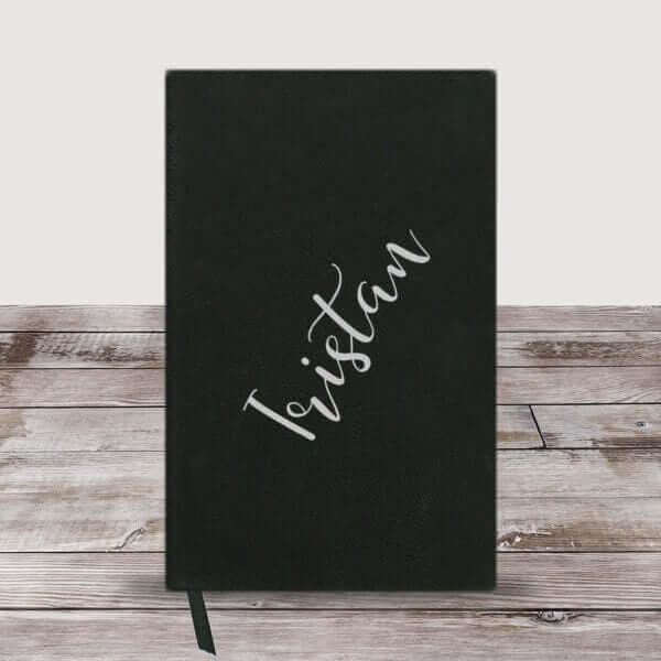 Personalized Diagonal Name Leather Journal