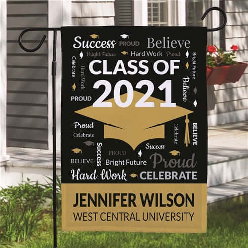 Personalized Grad Hat Class Of Garden Flag