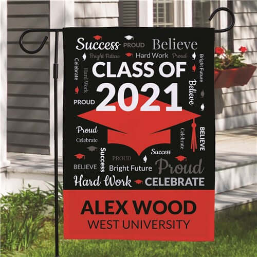 Personalized Grad Hat Class Of Garden Flag