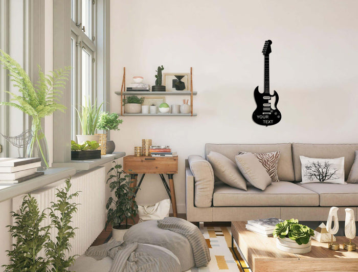 Personalized Guitar Metal Wall Art - Decor available at Dekadron for $79.90