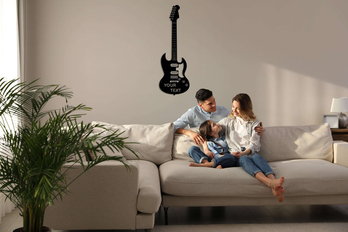 Personalized Guitar Metal Wall Art - Decor available at Dekadron for $134.90