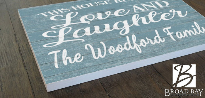 Personalized Rustic Sign Family Name Farmhouse Style - Broad Bay Personalized Gifts Shipped Fast