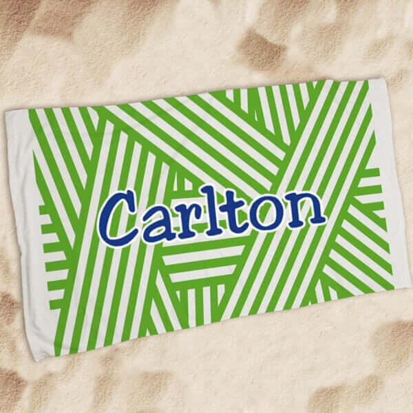 Personalized Stripes Beach Towel