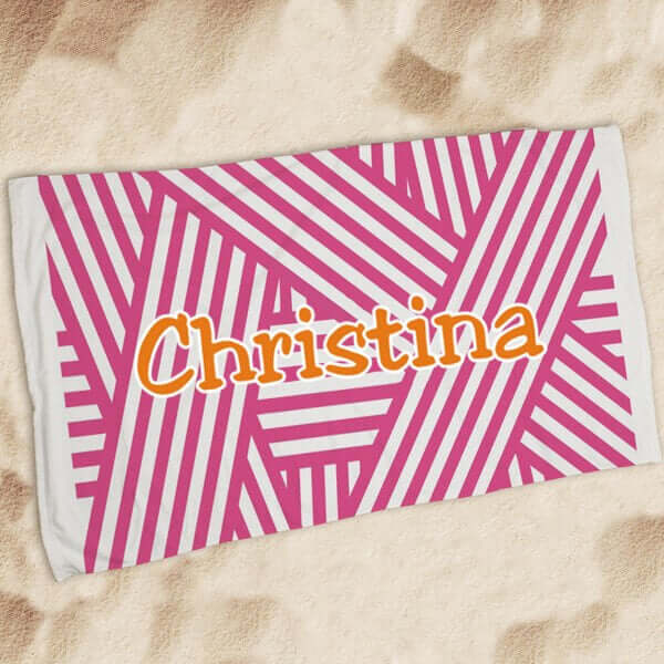 Personalized Stripes Beach Towel