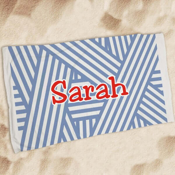 Personalized Stripes Beach Towel
