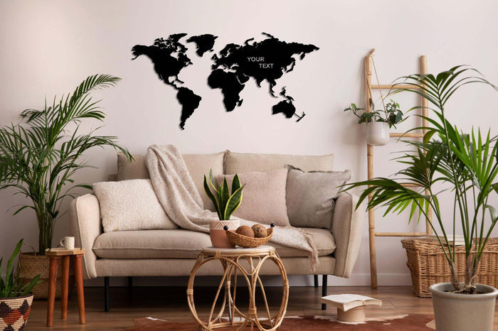 Personalized World Map Metal Wall Art - Decor available at Dekadron for $104.90