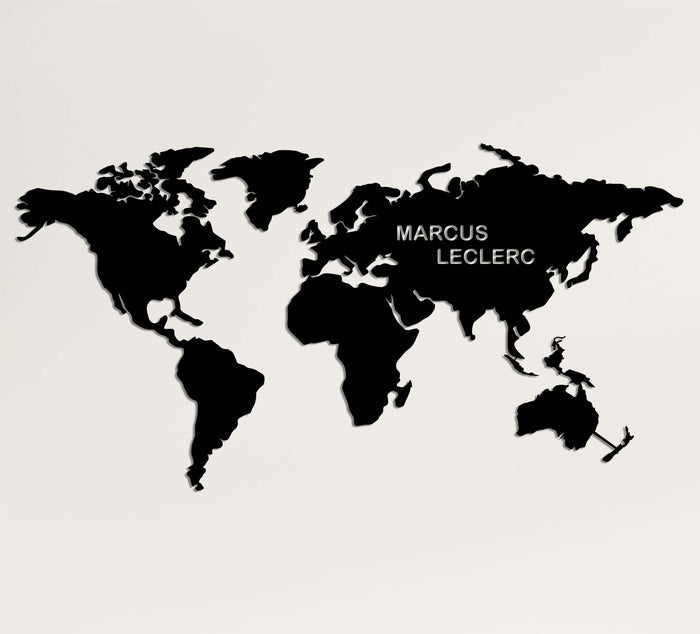 Personalized World Map Metal Wall Art - Decor available at Dekadron for $104.90