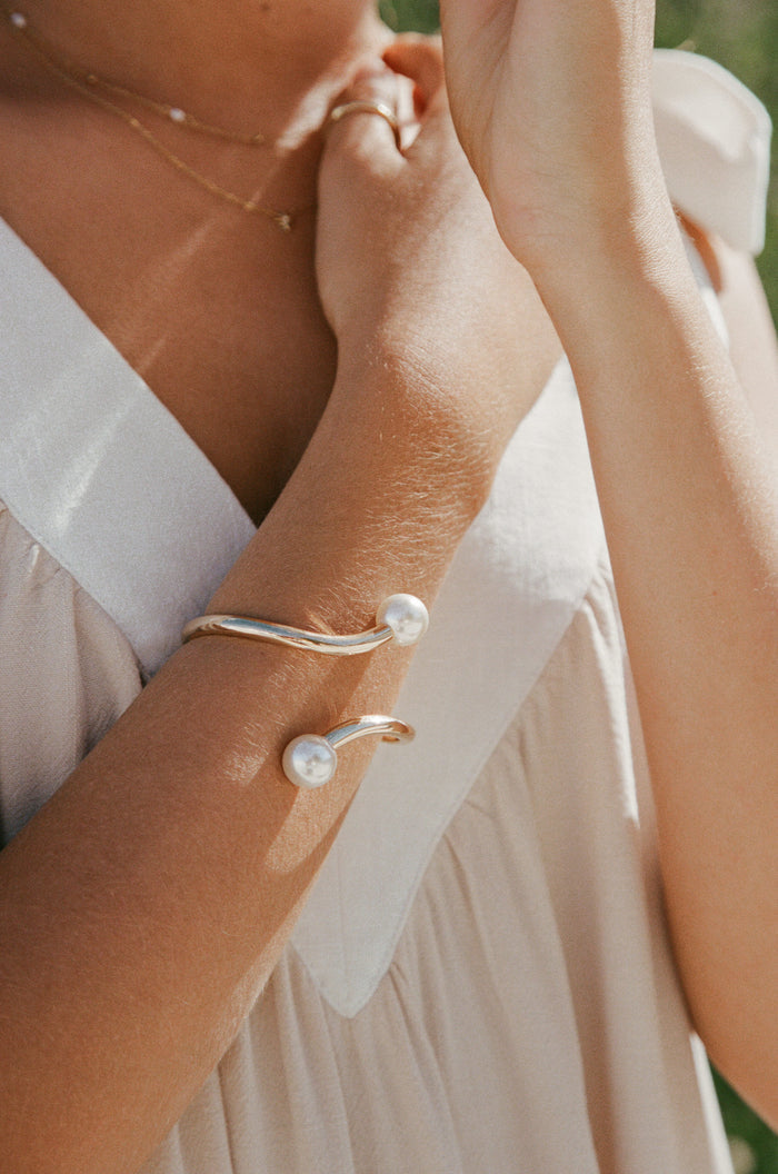 Petal and Pup USA ACCESSORIES Petra Cuff - Gold/Pearl One Size