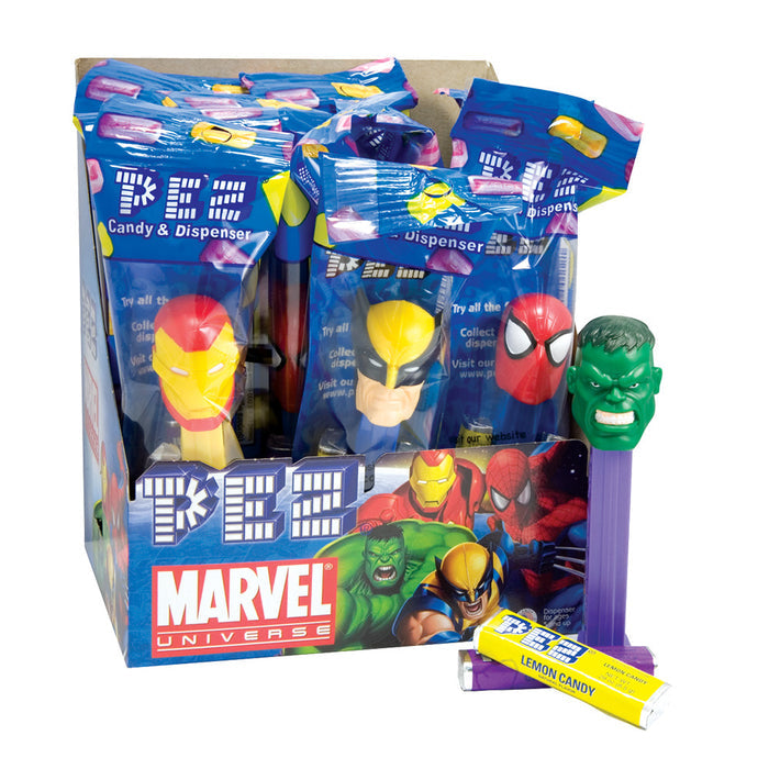 PEZ Marvel Heroes Assorted Candy Dispensers - 12 Count