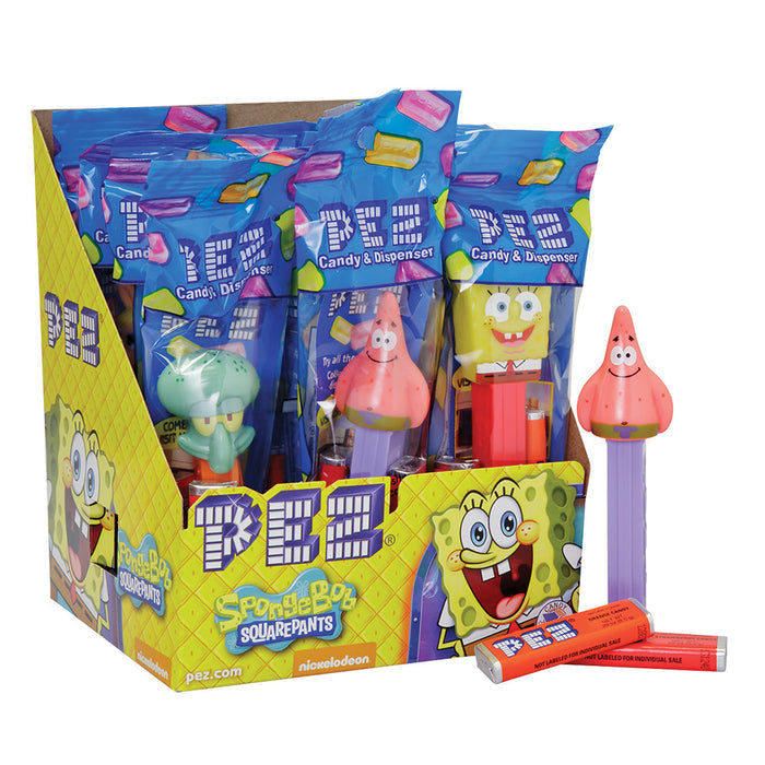 PEZ Spongebob Assorted Character Dispensers - 12 Count