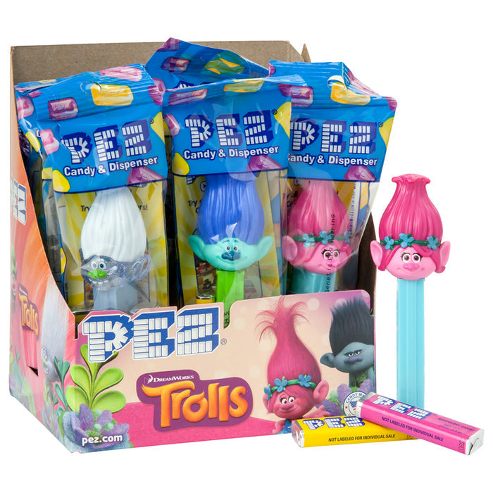 PEZ Trolls Assortment Candy Dispensers - 12 Count