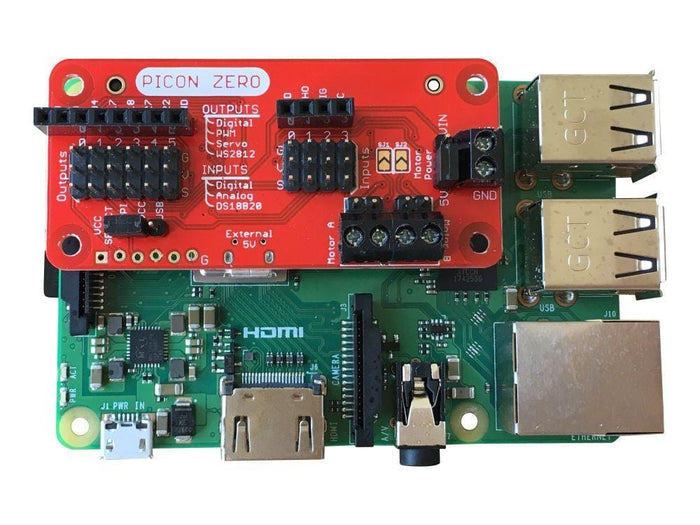 Picon Zero - Robotics Controller for Raspberry Pi by 4tronix - The Pi Hut