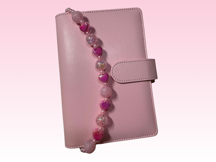 Pink Lace Hearts | Binder Chain Charm | Fits A6 Binders