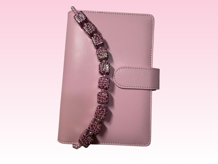Pink Leopard | Binder Chain Charm | Fits A6 Binders