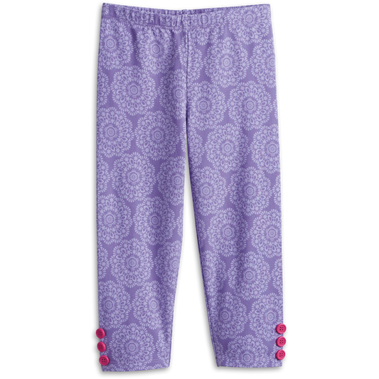 Playful Floral Leggings for Little Girls
