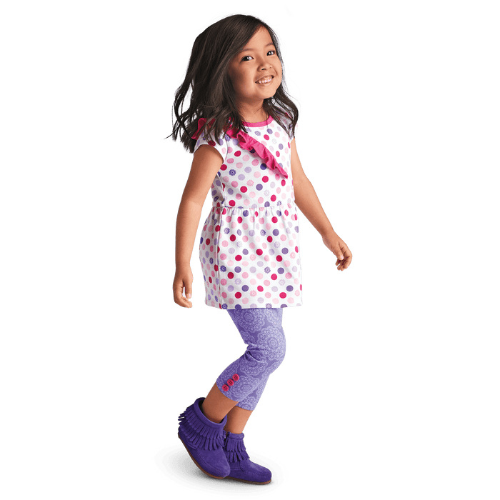 Playful Floral Leggings for Little Girls