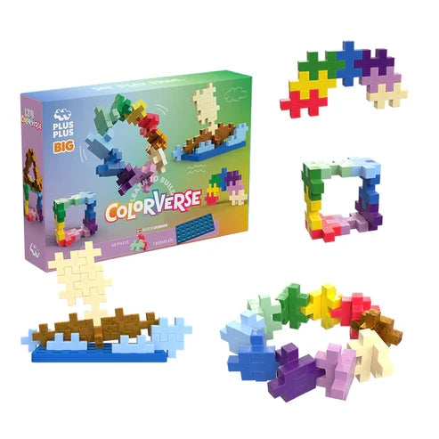 Plus Plus Learn to Build BIG Colorverse - 60 Piece Building Set