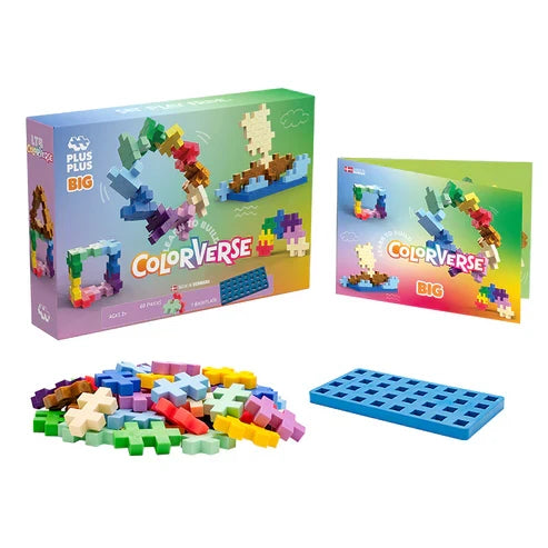Plus Plus Learn to Build BIG Colorverse - 60 Piece Building Set