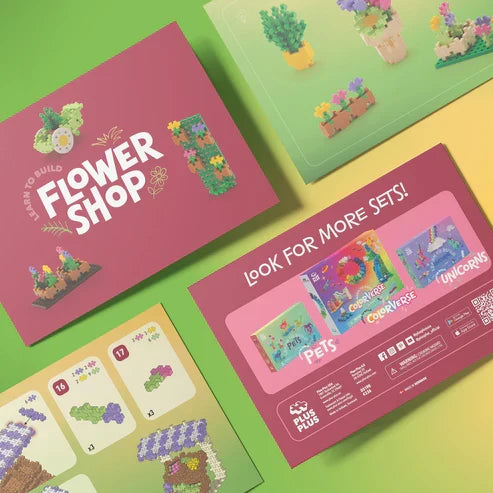 Plus Plus Learn to Build Flower Shop - 400 Piece Building Set