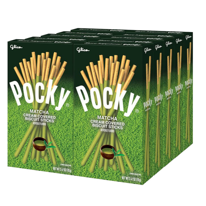 Pocky Matcha Green Tea Covered Biscuit Sticks - 20 Count