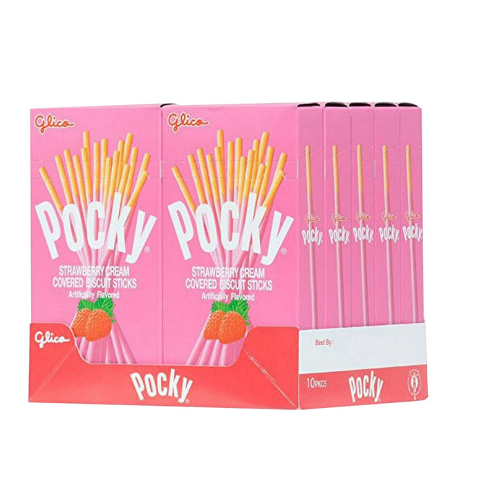 Pocky Strawberry Cookie Sticks Box - 20 Count