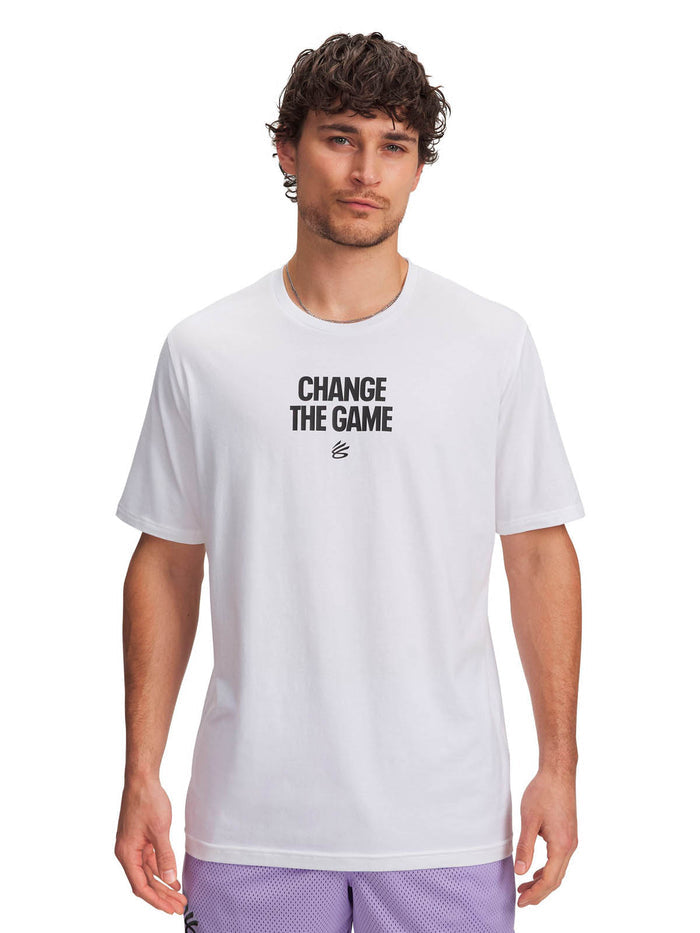 Polera manga corta Basketball para Hombre Curry playable 1 Blanco Under Armour