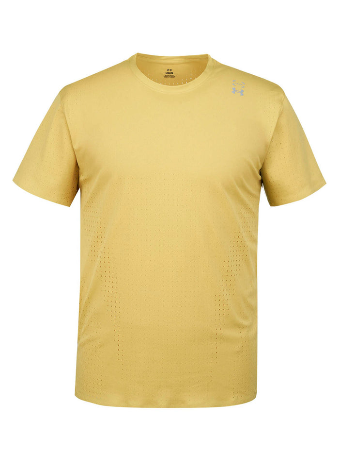 Polera manga corta de entrenamiento para hombre Halo Vent amarillo Under Armour