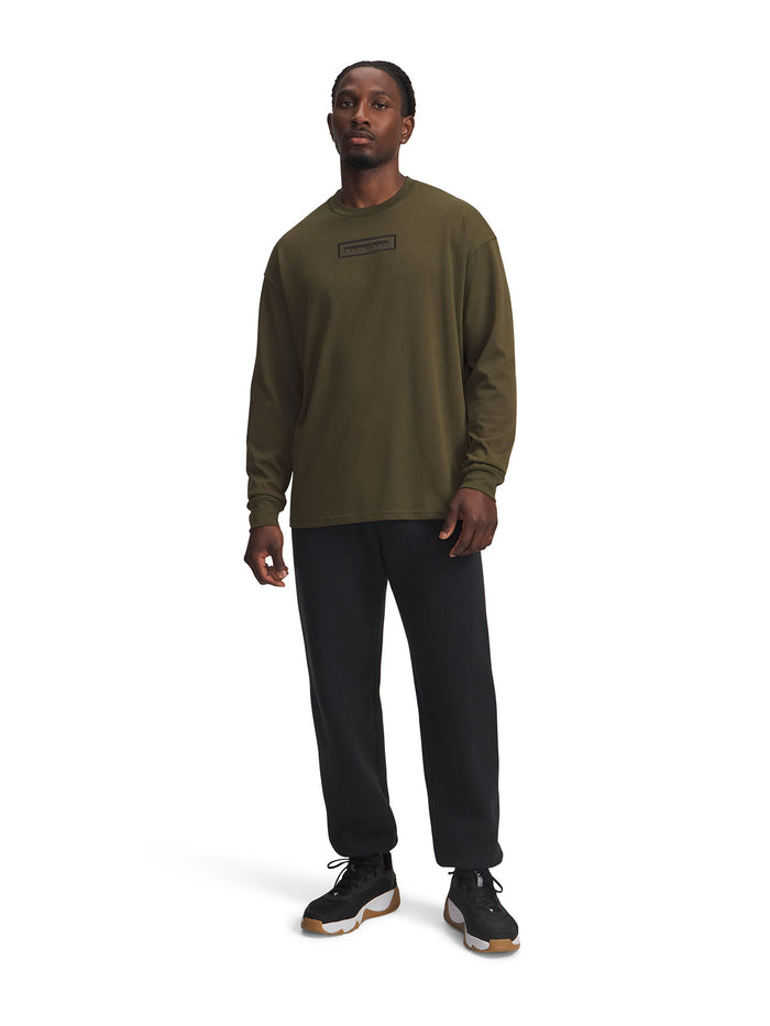 Polera manga larga de entrenamianto para hombre Project Rock verde Under Armour.