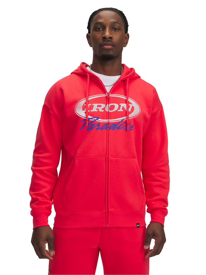 Polerón Project Rock Icon fleece con cierre rojo para hombre Under Armour