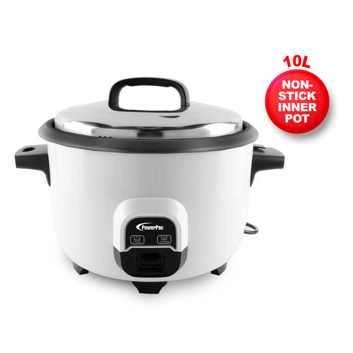 PowerPac 10L Rice Cooker, Commercial Rice Cooker, Big Rice Cooker with Non Stick Inner Pot (PPRC100)