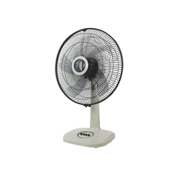 PowerPac 16"  Desk Fan – 5-Blades, High Velocity, Adjustable Tilt, Oscillation, Sturdy, Overheat Protection, 4-Speed, white, PPTF626
