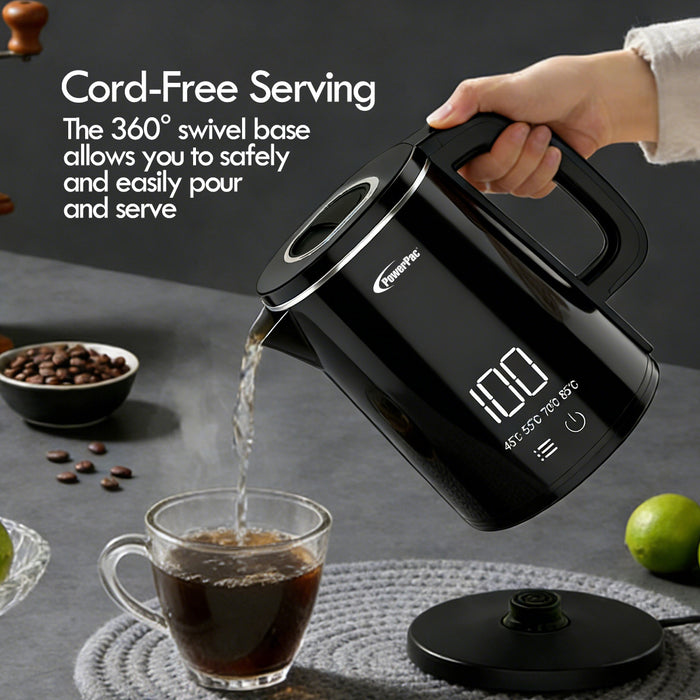 PowerPac 1.8L Digital Kettle Jug, Cordless Kettle Jug with Cool Touch (PPJ2035)